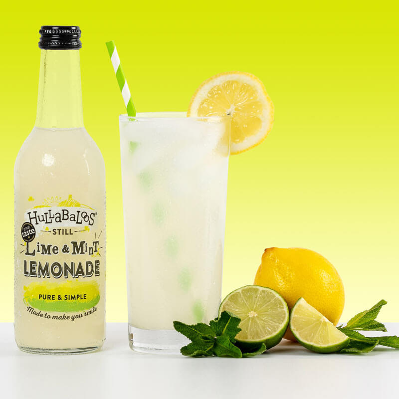 12 x 330ml Bottles of Hullabaloos Lime & Mint Lemonade